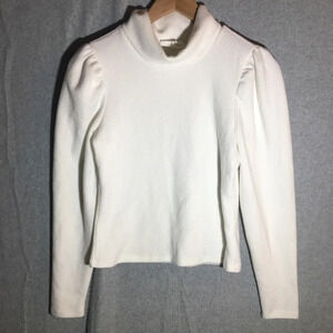 Womens June & Hudson Sweater Turtleneck Classic Puffy Sleeve Feminine winter